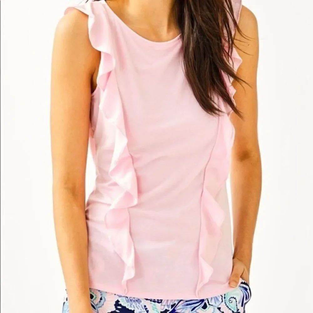 Lilly Pulitzer Pink Austen Ruffle Top